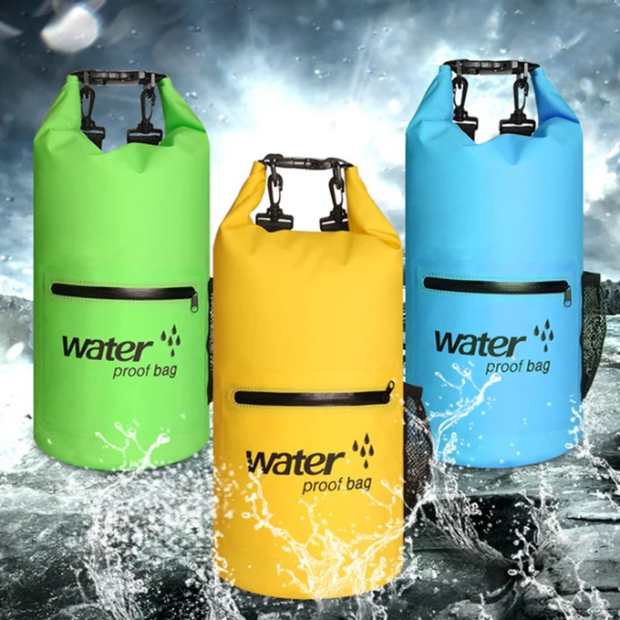 Outdoor Waterproof Dry Dual Shoulder Strap Bag Dry Sack PVC Barrel Bag, Capacity: 10L(Orange) - Image 8
