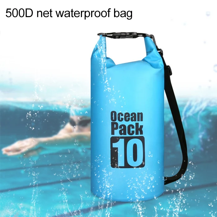Outdoor Waterproof Single Shoulder Bag Dry Sack PVC Barrel Bag, Capacity: 15L (Dark Blue) - Image 6