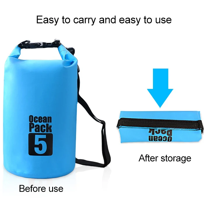 Outdoor Waterproof Single Shoulder Bag Dry Sack PVC Barrel Bag, Capacity: 15L (Green) - Image 5