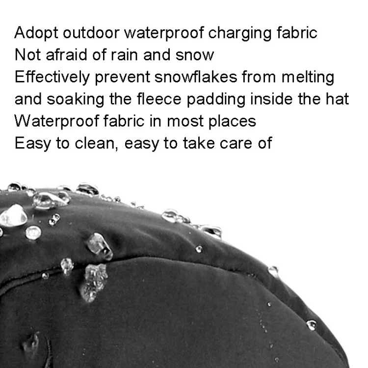 Outdoor Windproof Hat Winter Thickened Cotton Cap Warm Coldproof Riding Cap, Cap Size: 62-66cm (Black) - Image 6