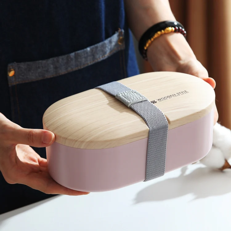 Oval Simple Lunch Box Wooden Sushi Sealed Leak-proof Lunch Box with Cutlery(White) - Image 9