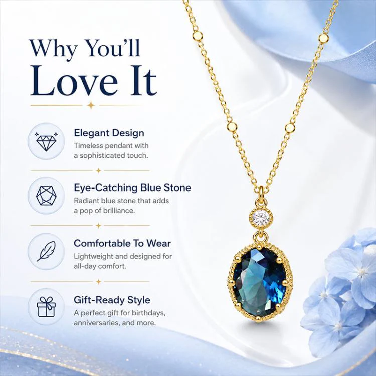 Oval Vintage-Style French Pendant Necklace for Women(Gold) - Image 9