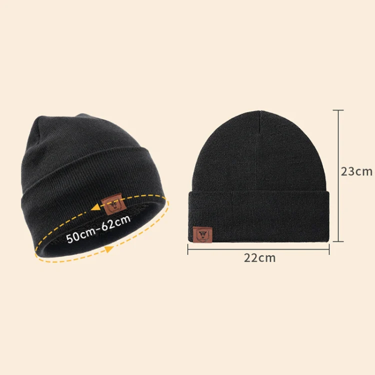 OZERO Plain Warm Wool Hat With Fleece Lining Knitted Beanie For Men And Women(Brown) - Image 6