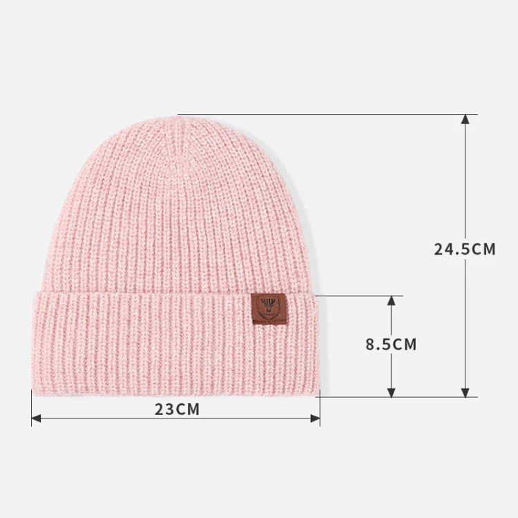 OZERO Women Wool Hat with Ear Protection Loose Fleece Lining Warm Knitted Cap(Red) - Image 7
