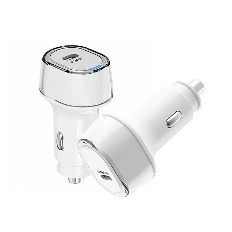 P01 PD45W Type-C / USB-C Buck Boost Car Charger with Type-C to Type-C Data Cable(White) - Image 2