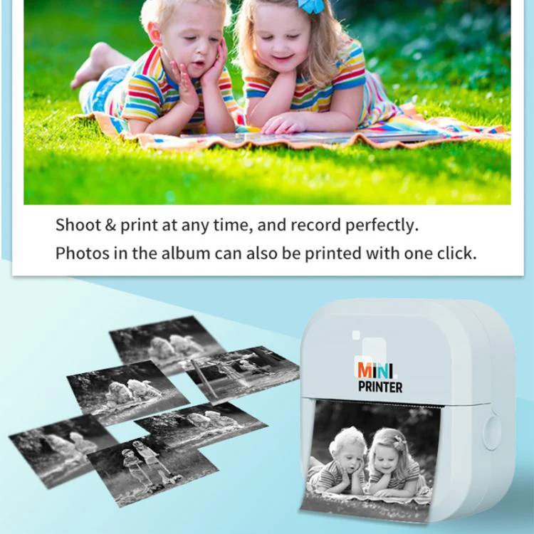 P1 Mini Portable Inkless Thermal Bluetooth Printer Export Version(White) - Image 8