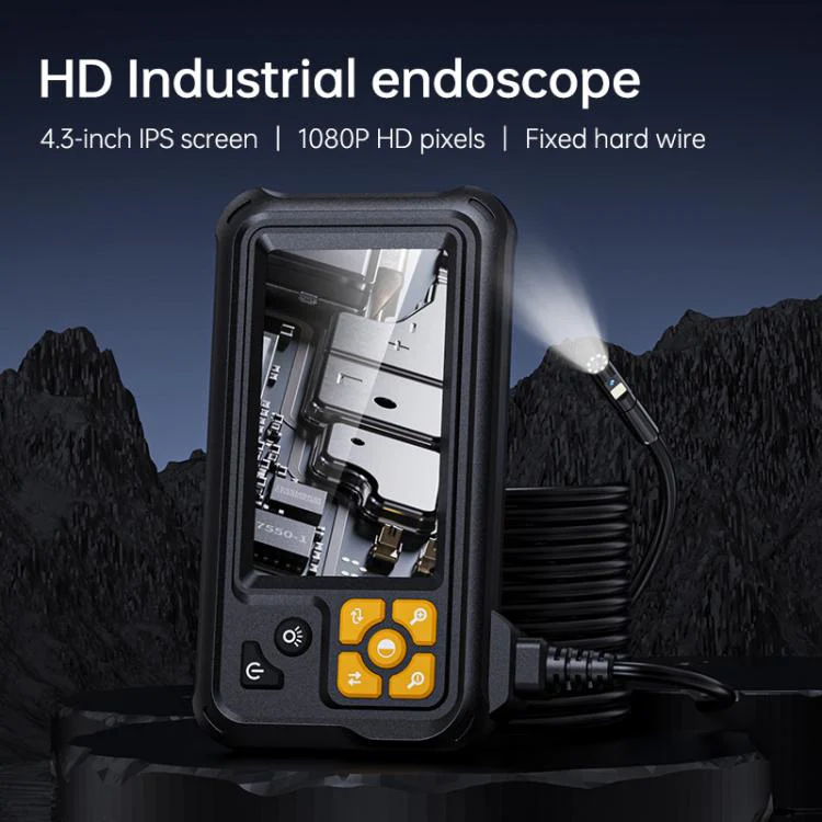 P100A 4.3 inch IPS HD Screen 8mm Industry Digital Endoscope, Type:5m Hard Cable Dual-lens
