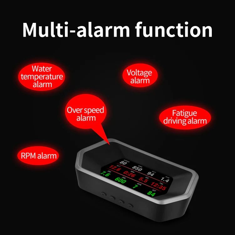 P17 Car HUD Head-up Display GPS Speed Meter Car OBD2 Fault Elimination Code - Image 10