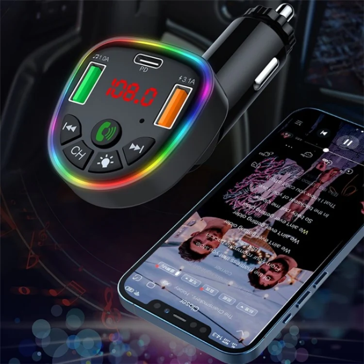 P25 Phone Dual USB Cigarette Lighter Charger Bluetooth Hands-Free Car Player - Image 2