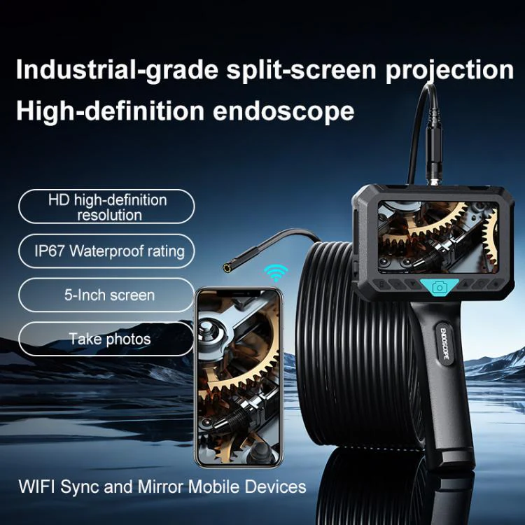 P280 5 inch HD Screen 8mm Industry Digital Endoscope, Type:2m Hard Cable Single-lens - Image 2