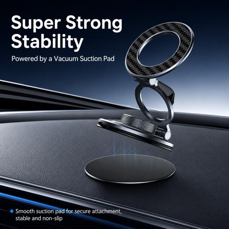 P7 360-Degree Rotating Ring Carbon Fiber Texture Alloy Magnetic Phone Holder(Orange) - Image 12