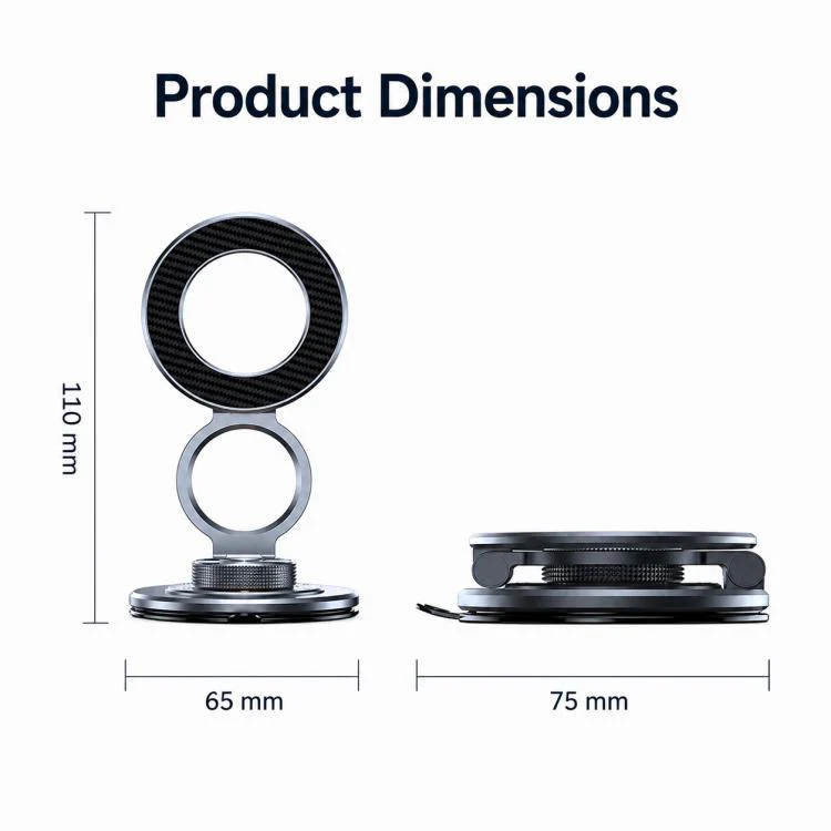P7 360-Degree Rotating Ring Carbon Fiber Texture Alloy Magnetic Phone Holder(Orange) - Image 14