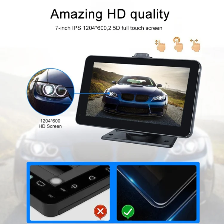 P703S 7 inch Wireless CarPlay Car Navigator Smart Driving Recorder - Image 5