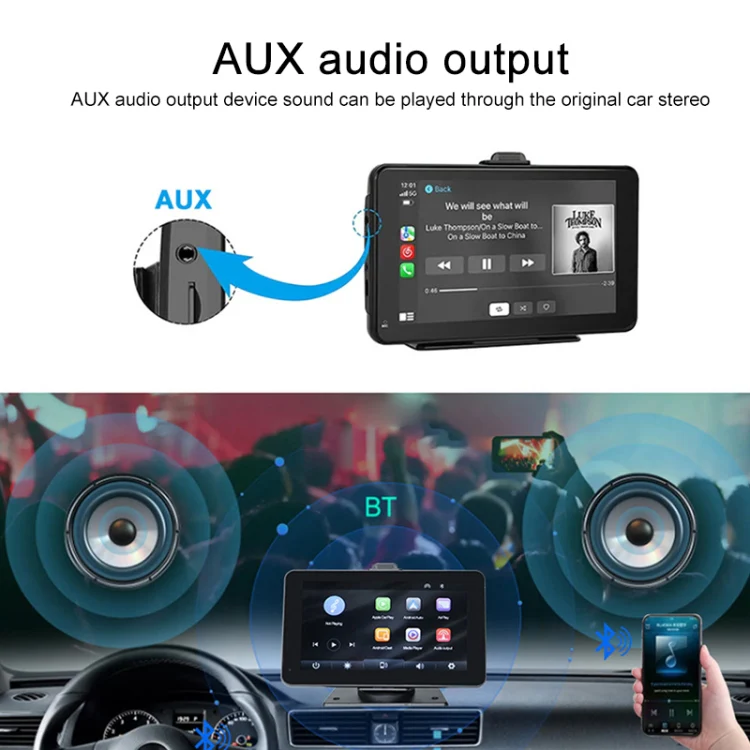 P703S 7 inch Wireless CarPlay Car Navigator Smart Driving Recorder - Image 6