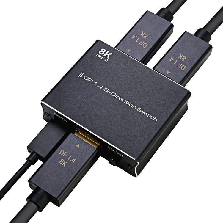 P80 8K Ultra HD DP1.4 Bi-direction Switch(Black) - Image 2