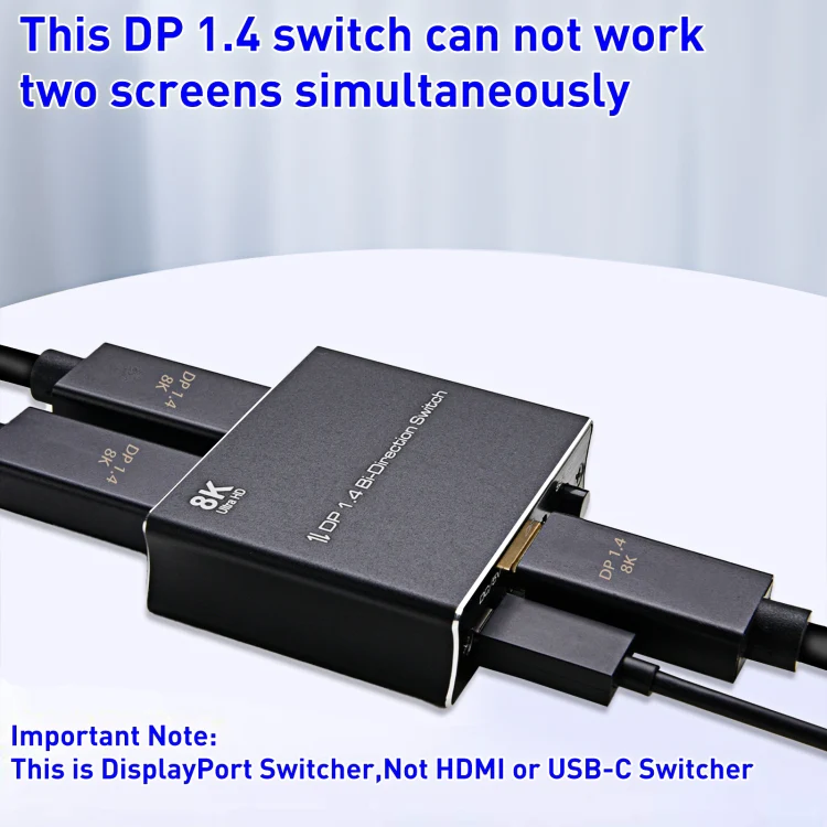 P80 8K Ultra HD DP1.4 Bi-direction Switch(Black) - Image 5