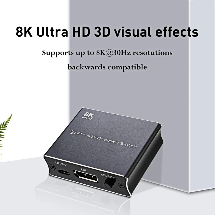 P80 8K Ultra HD DP1.4 Bi-direction Switch(Black) - Image 6