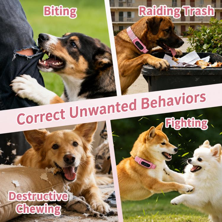 PaiPaitek Dog Training Collar With Remote 1000M Range IPX7 Waterproof Collar, Color: PD 523-1 Pink - Image 5