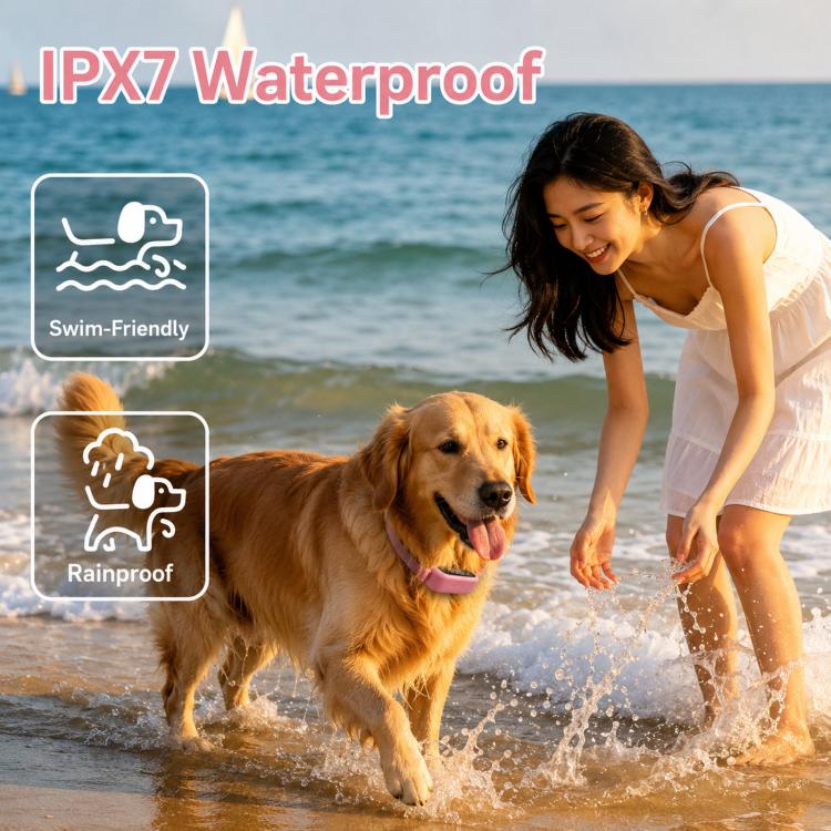 PaiPaitek Dog Training Collar With Remote 1000M Range IPX7 Waterproof Collar, Color: PD 523-2 Pink - Image 7