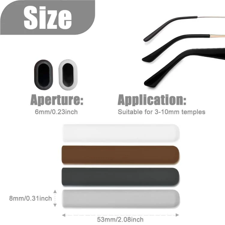 Pair Anti Slip Soft Silicone Eyeglass Ear Pads(Black) - Image 3