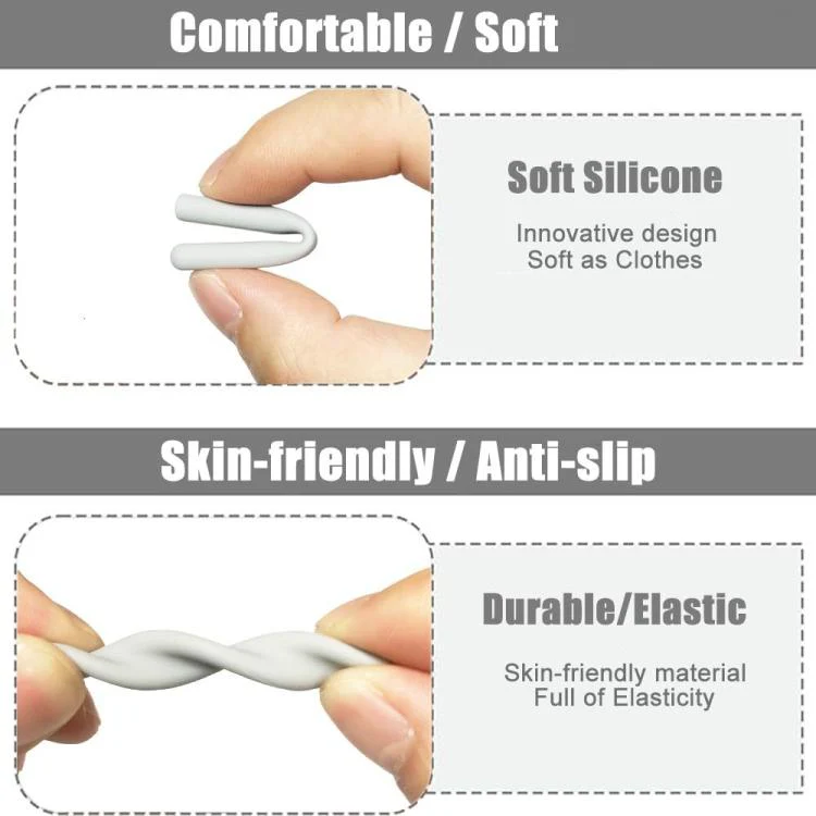 Pair Anti Slip Soft Silicone Eyeglass Ear Pads(Black) - Image 5