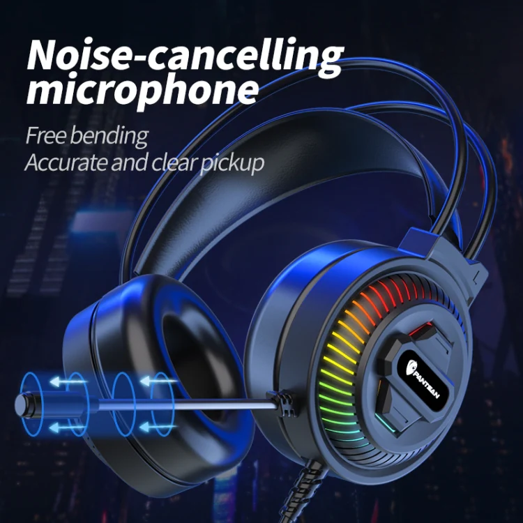 PANTSAN PSH-400 USB Computer Head-Mounted Luminous RGB Wired Headset, Specification:7.1 USB - Image 5