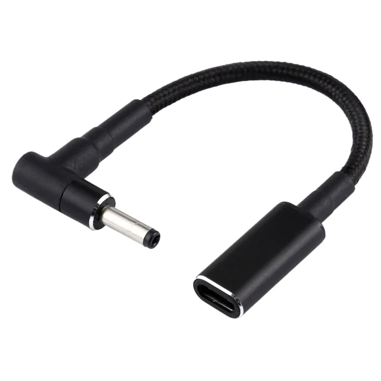 PD 100W 18.5-20V 4.0 x 1.35mm Elbow to USB-C / Type-C Adapter Nylon Braid Cable - Image 2