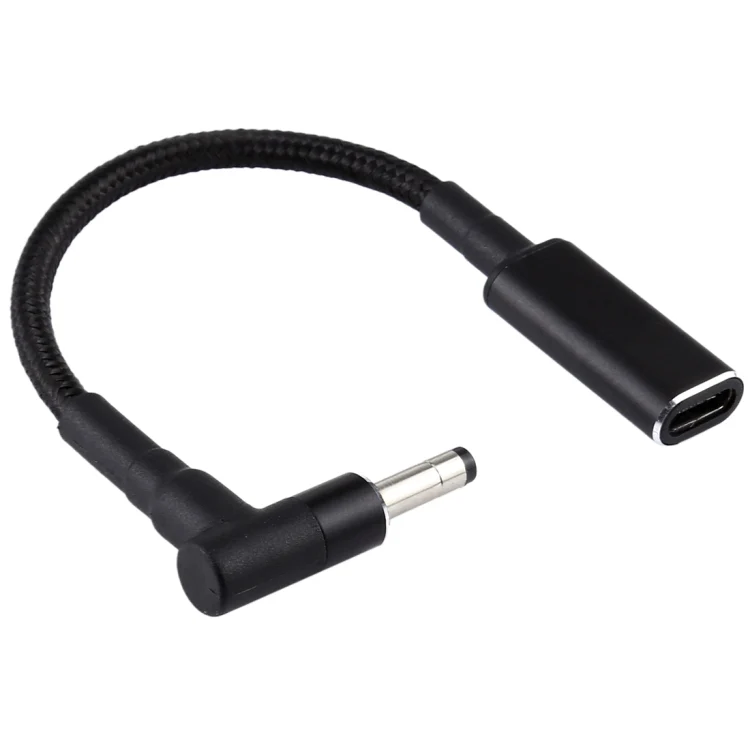 PD 100W 18.5-20V 4.0 x 1.35mm Elbow to USB-C / Type-C Adapter Nylon Braid Cable - Image 3