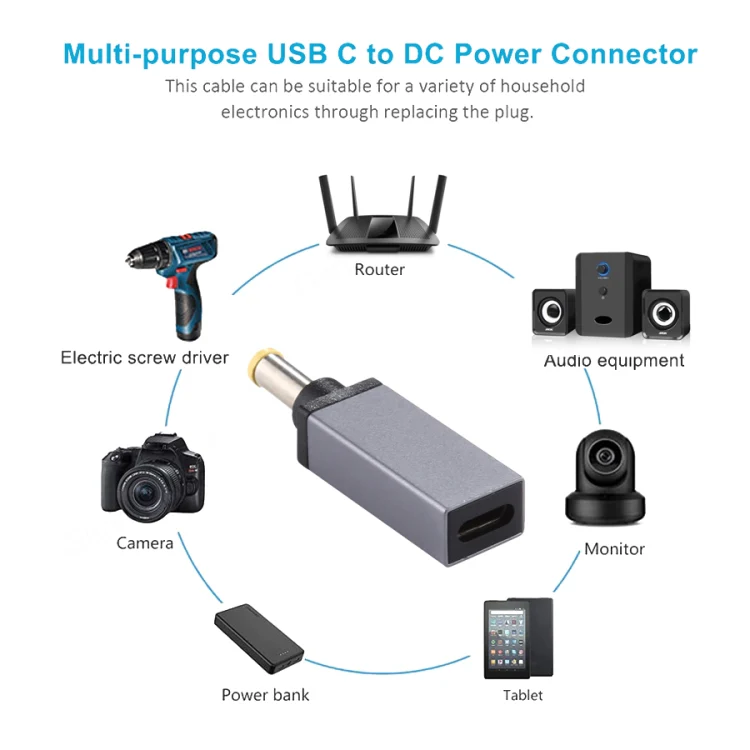 PD 19V 5.0x3.0mm Male Adapter Connector(Silver Grey) - Image 6