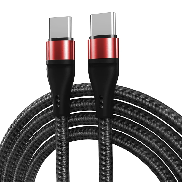 PD 60W USB-C / Type-C to USB-C / Type-C Fast Charging Nylon Braided Data Cable, Cable Length:1m(Red)