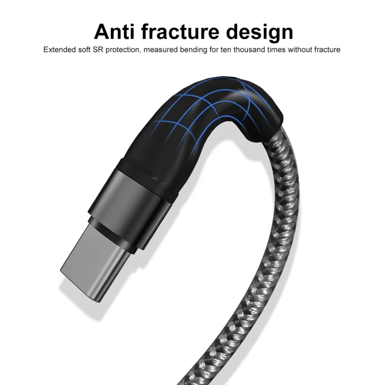 PD 60W USB-C / Type-C to USB-C / Type-C Fast Charging Nylon Braided Data Cable, Cable Length:1m(Red) - Image 2
