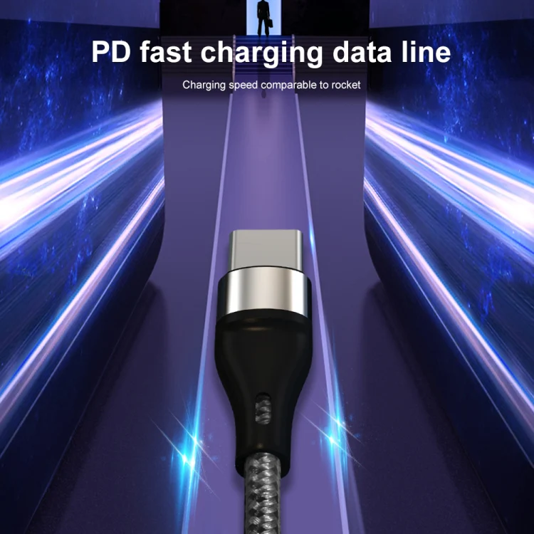 PD 60W USB-C / Type-C to USB-C / Type-C Fast Charging Nylon Braided Data Cable, Cable Length:1m(Red) - Image 5