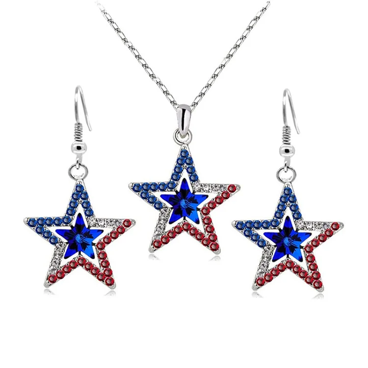 Pentagram With Zirconia Pendant Holiday Commemorative Gift, Style: Blue Diamond Necklace - Image 4
