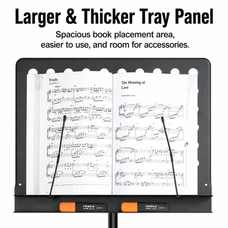 PERSEUS Portable Folding Music Stand Guitar & Violin Music Stand, Spec: 1.75m Bolded Black - Image 4