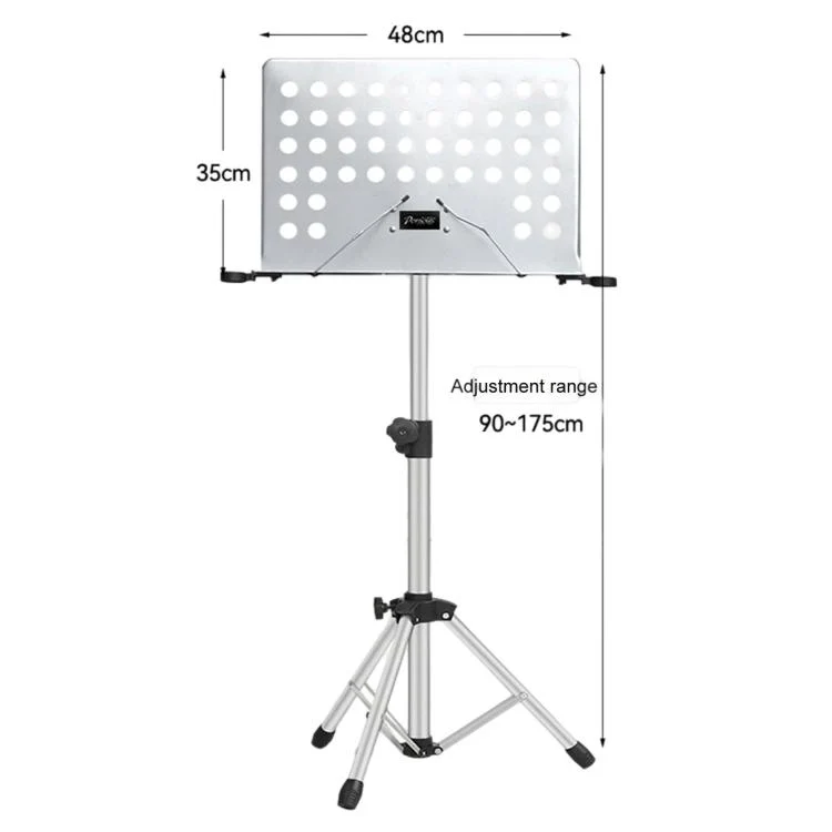 PERSEUS Portable Folding Music Stand Guitar & Violin Music Stand, Spec: 1.75m Bolded Silver