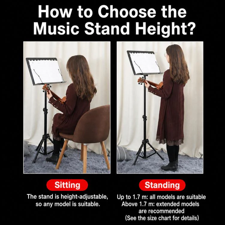 PERSEUS Portable Folding Music Stand Guitar & Violin Music Stand, Spec: 1.7m Flagship White - Image 8