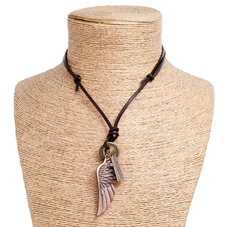 Personalized Angel Wings Pendant Adjustable Simple Long Necklace(Red Bronze) - Image 6