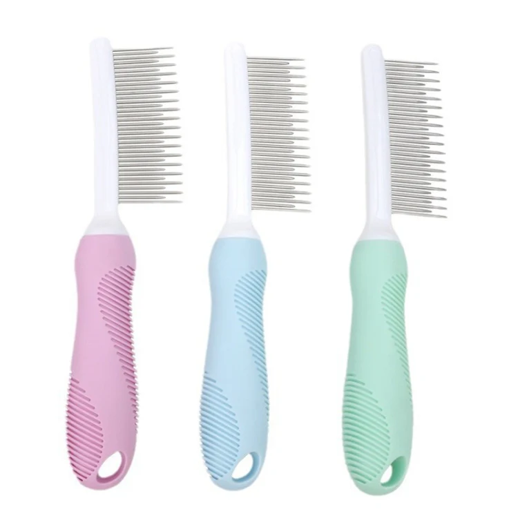 Pet Cats Grooming Needle Comb Dogs De-Floating Hair Cleaning Comb, Style: Sparse Teeth (Pink) - Image 2