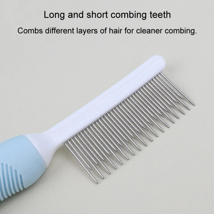 Pet Cats Grooming Needle Comb Dogs De-Floating Hair Cleaning Comb, Style: Thin Teeth (Green) - Image 4