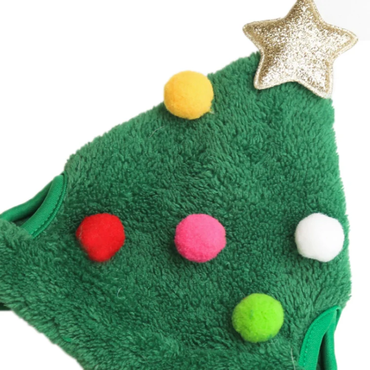 Pet Christmas Hat Saliva Festive Dressing Supplies, Color: Bibs Red - Image 3