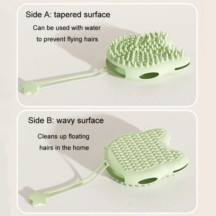 Pet Cleaning And Detangling Comb Cats And Dogs Bathing Brush, Color: Butterfly Purple - Image 4