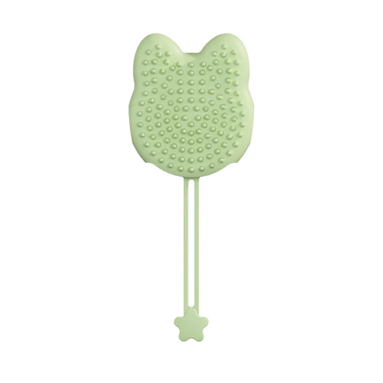 Pet Cleaning And Detangling Comb Cats And Dogs Bathing Brush, Color: Cats Ear Green