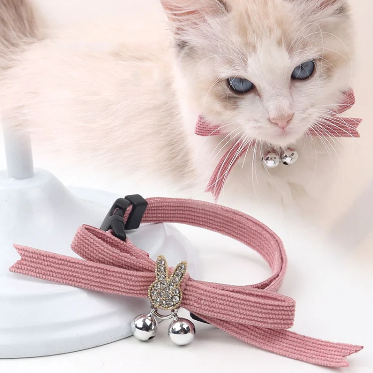 Pet Collar Jewelry Adjustable Cats Bell Necklace, Color: Light Green - Image 2