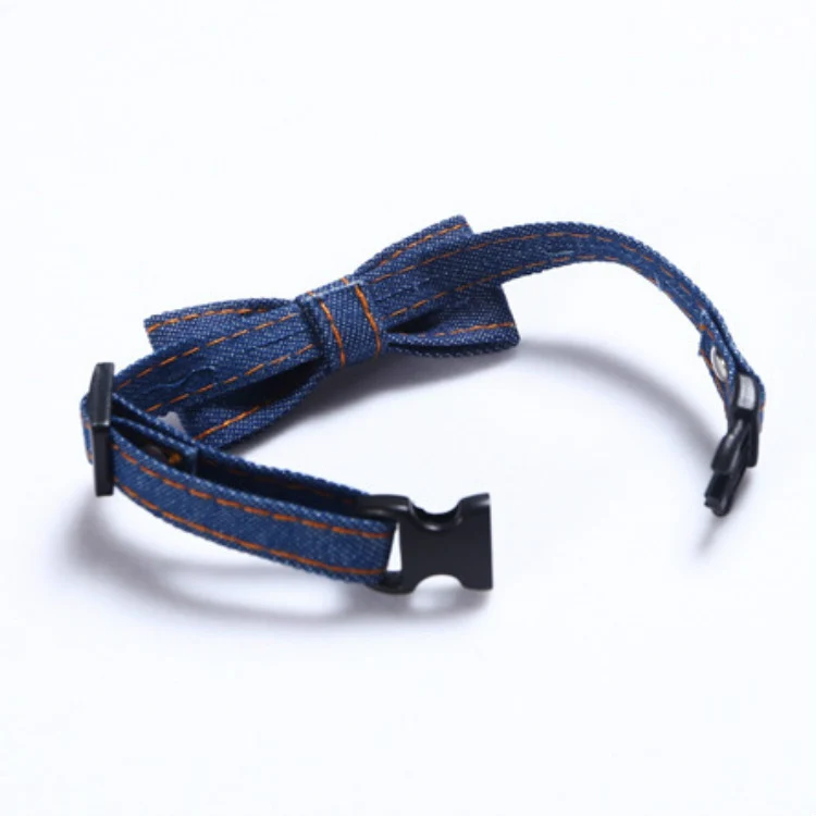 Pet Cowboy Bow Tie Collar Cats Dogs Adjustable Tie Collars Pet Accessories Supplies, Size:S 16-32cm, Style:Tie(Light Blue) - Image 5