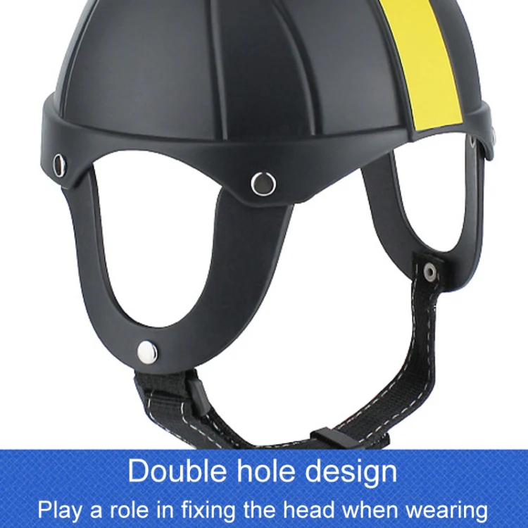 Pet Helmet Dogs And Cats Rugby Hat Accessories, Size: S(Black And Yellow) - Image 5
