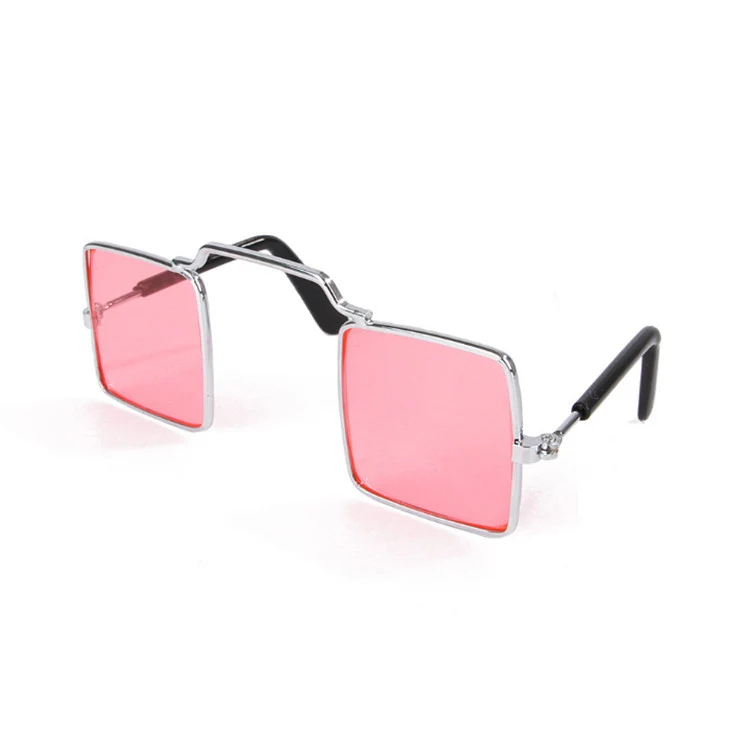 Pet Jewelry Cat Photo Funny Props Personality Glasses(Transparent Pink) - Image 2
