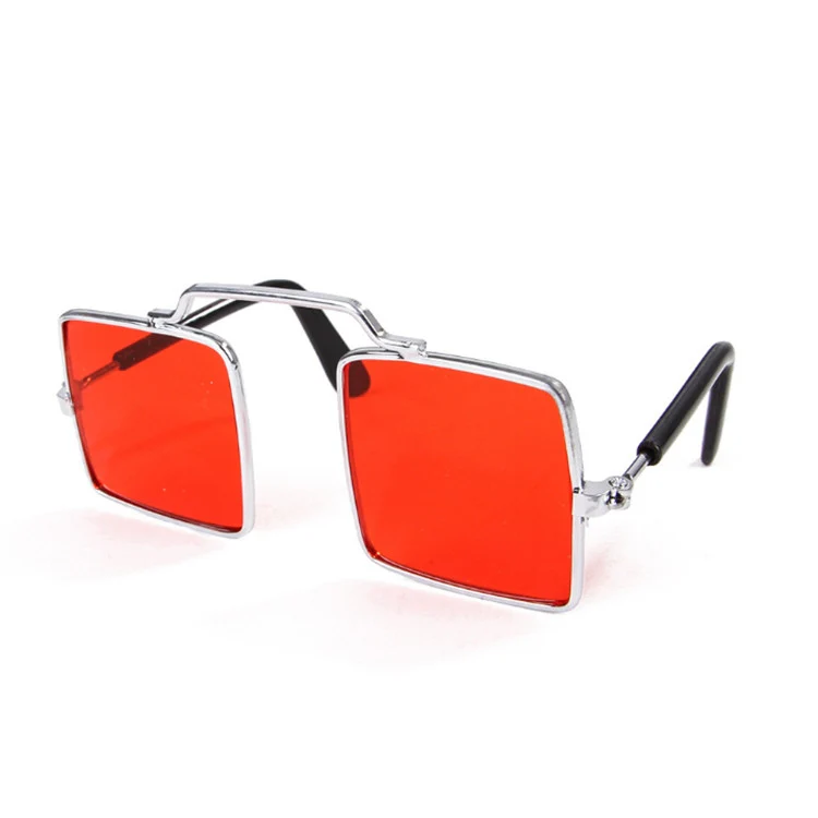 Pet Jewelry Cat Photo Funny Props Personality Glasses(Transparent Red) - Image 2