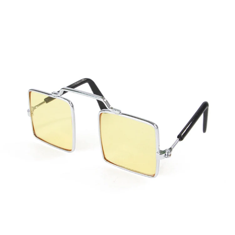 Pet Jewelry Cat Photo Funny Props Personality Glasses(Transparent Yellow) - Image 2