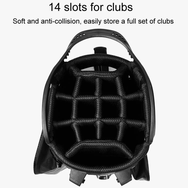 PGM QB147 Lightweight Protable Double Shoulder Golf Clubs Bag Unisex Holder Pack With 14 Slots For Poles(Black White) - Image 8