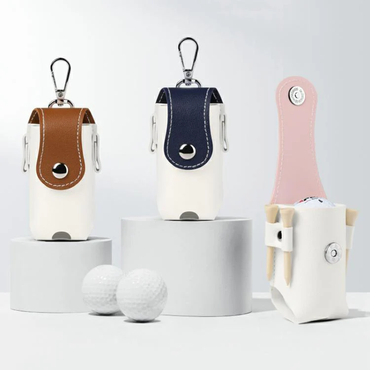 PGM QJ008 Unisex Portable Magnetic Closure Golf Ball Storage Belt Pouch(White Blue) - Image 2